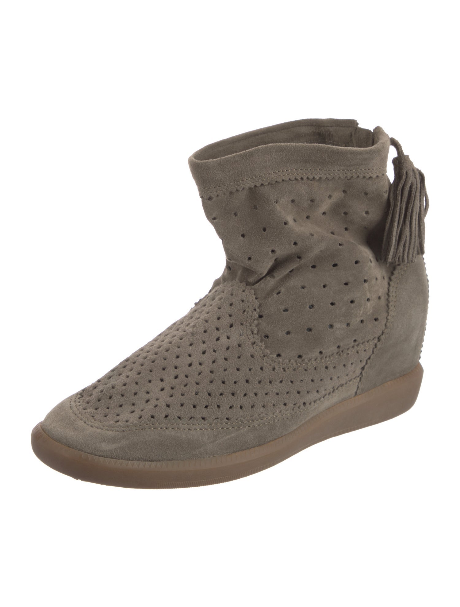 Isabel Marant Suede Lasercut Accents Chelsea Boots
