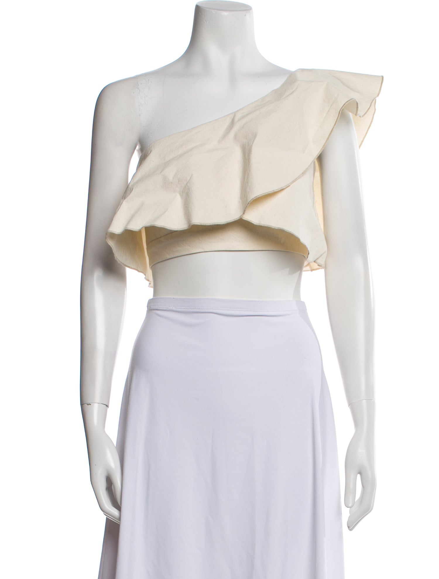 Isabel Marant One-Shoulder Three-Quarter Sleeve Crop Top