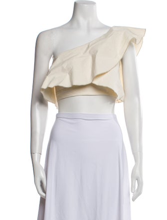 Isabel Marant One-Shoulder Three-Quarter Sleeve Crop Top