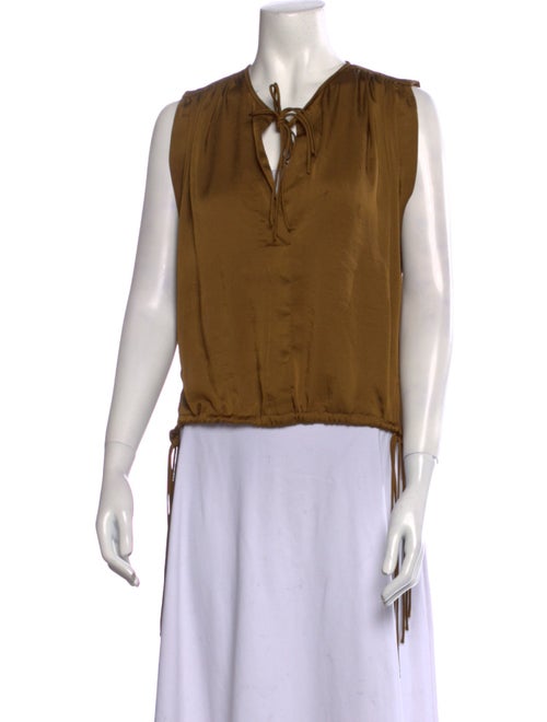 Isabel Marant Tie Neck Sleeveless Button-Up Top