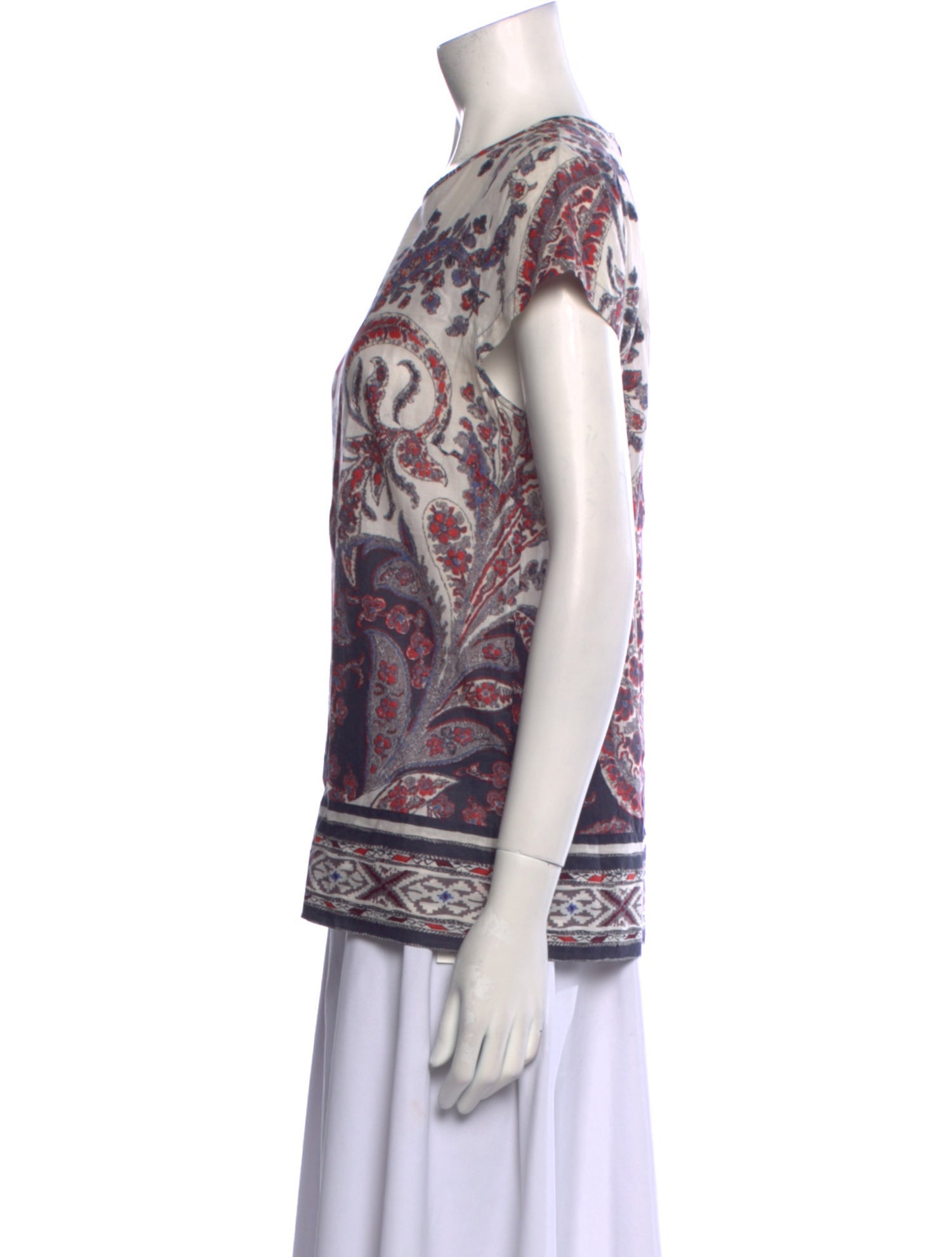 Isabel Marant Paisley Print Crew Neck T-Shirt