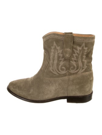 Isabel Marant Suede Embroidered Accent Boots