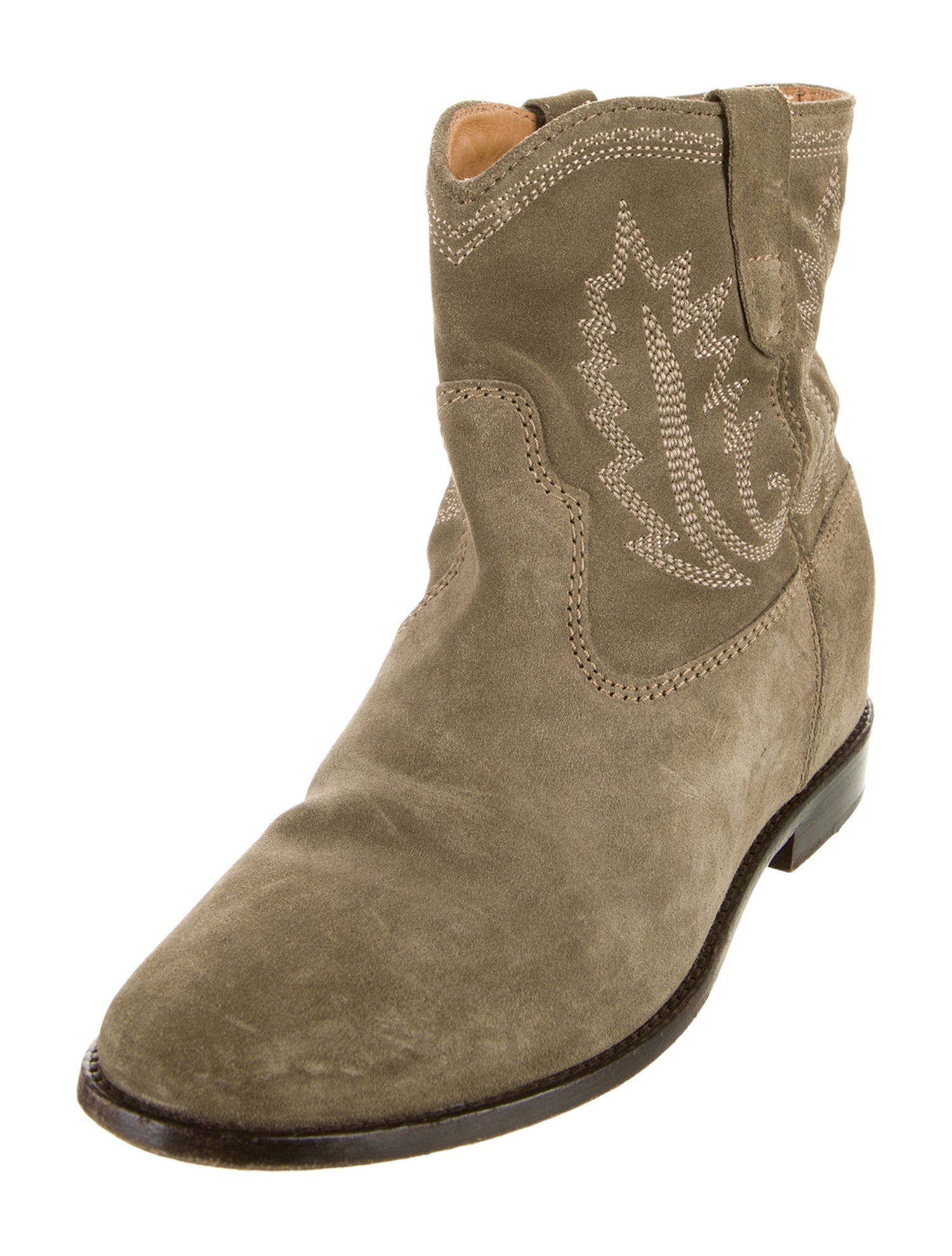 Isabel Marant Suede Embroidered Accent Boots
