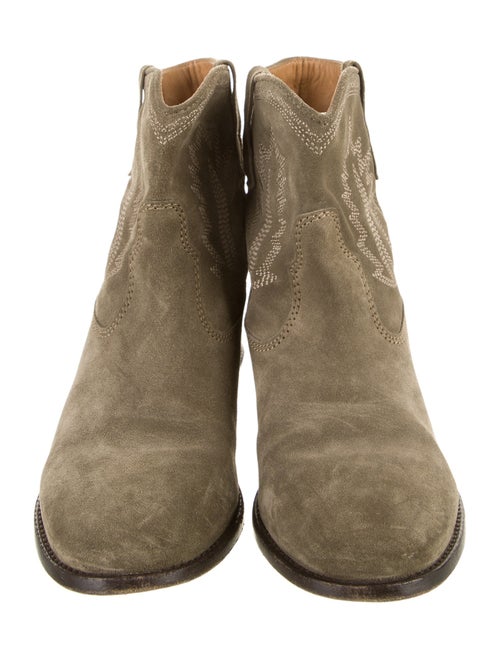 Isabel Marant Suede Embroidered Accent Boots