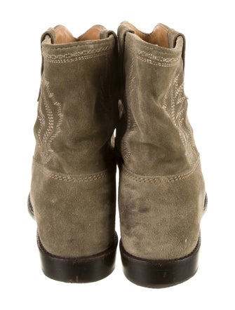 Isabel Marant Suede Embroidered Accent Boots