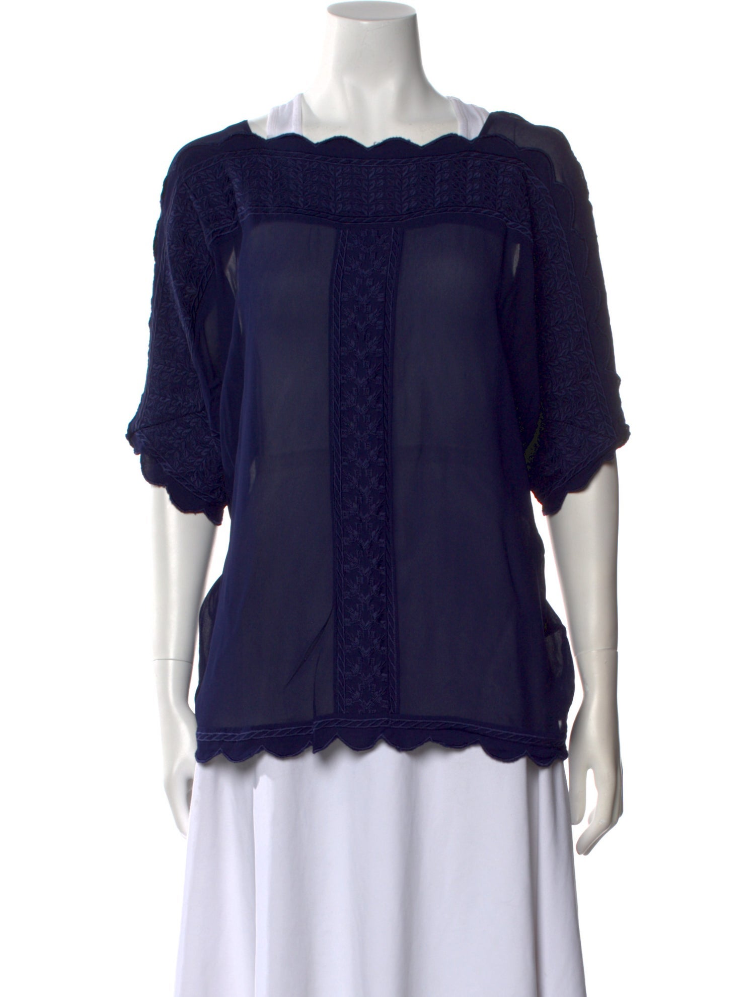 Étoile Isabel Marant Square Neckline Three-Quarter Sleeve Blouse