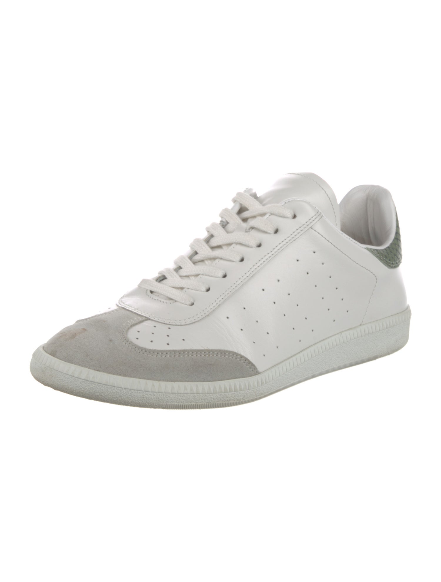 Isabel Marant Leather Colorblock Pattern Sneakers