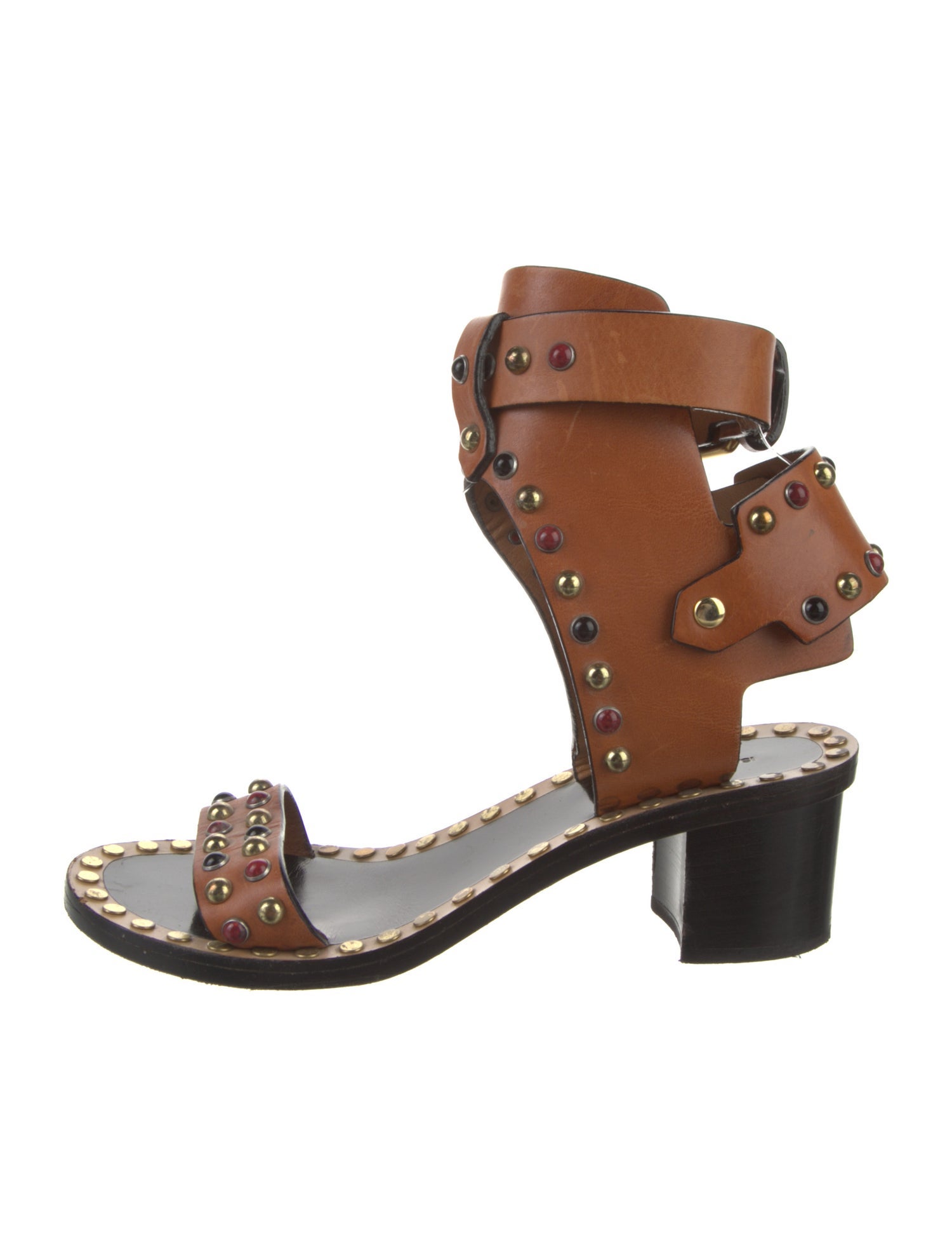 Isabel Marant Leather Studded Accents Gladiator Sandals