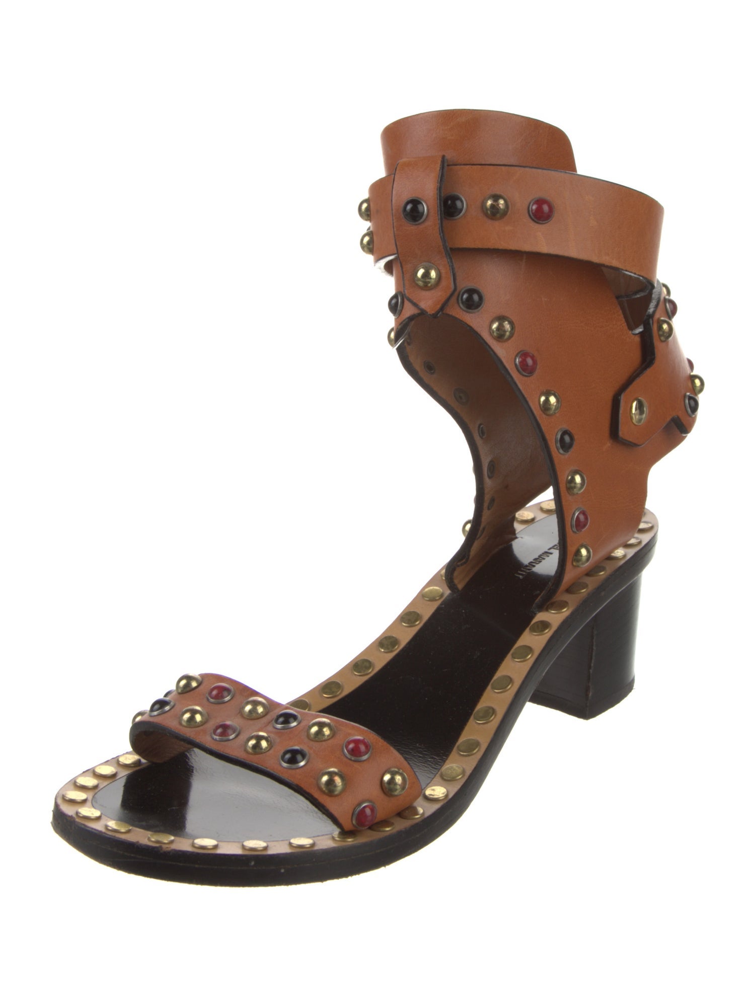 Isabel Marant Leather Studded Accents Gladiator Sandals