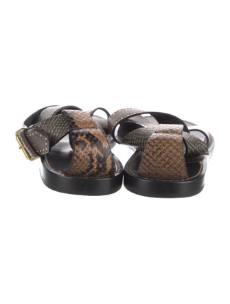 Isabel Marant Leather Animal Print Sandals