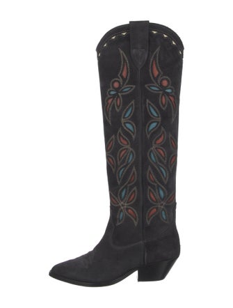Isabel Marant Suede Printed Western Boots