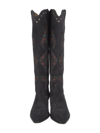 Isabel Marant Suede Printed Western Boots