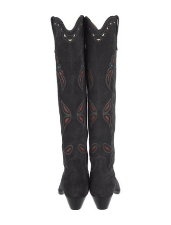 Isabel Marant Suede Printed Western Boots