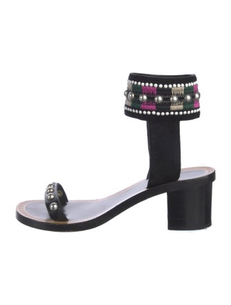 Isabel Marant Suede Printed Gladiator Sandals