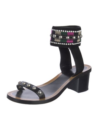 Isabel Marant Suede Printed Gladiator Sandals
