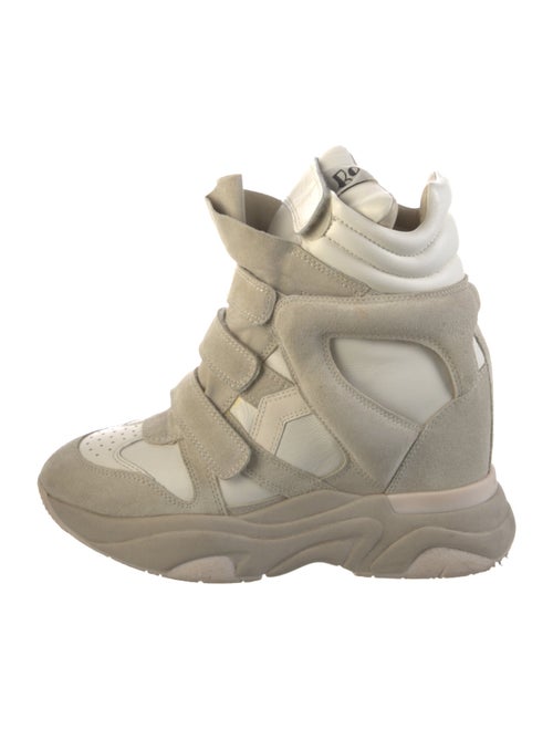 Isabel Marant Suede Cutout Accent Wedge Sneakers