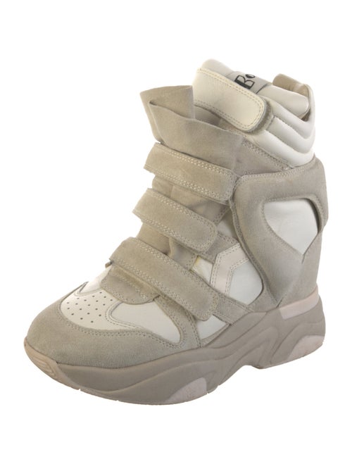 Isabel Marant Suede Cutout Accent Wedge Sneakers