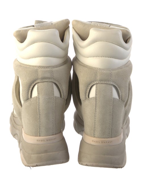 Isabel Marant Suede Cutout Accent Wedge Sneakers