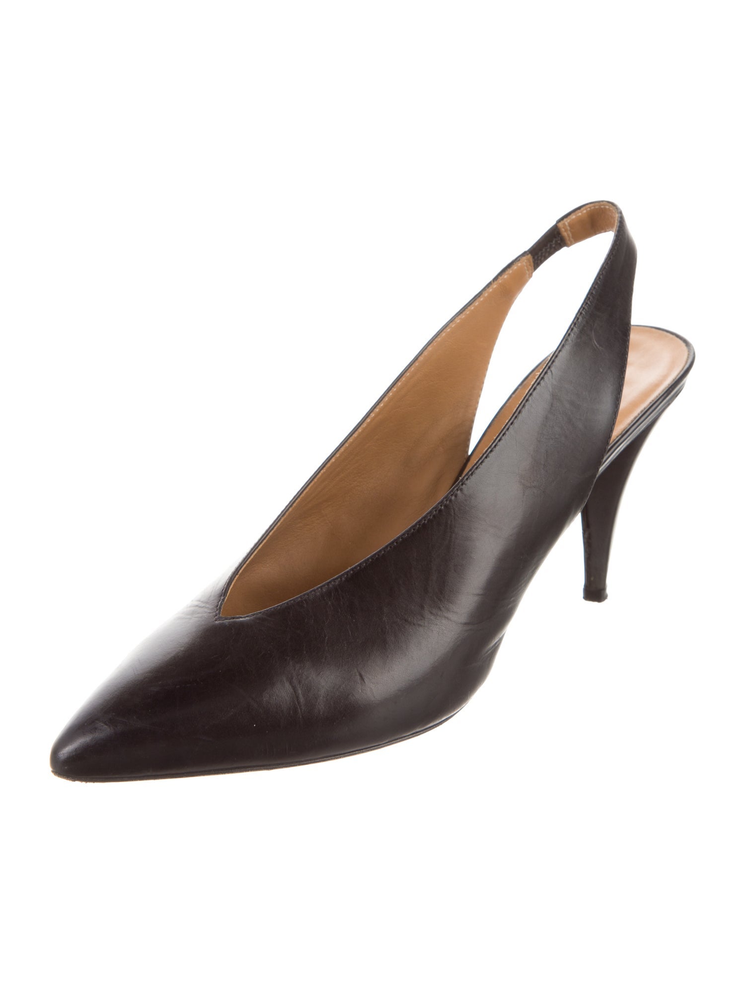 Isabel Marant Leather Cutout Accent Slingback Pumps