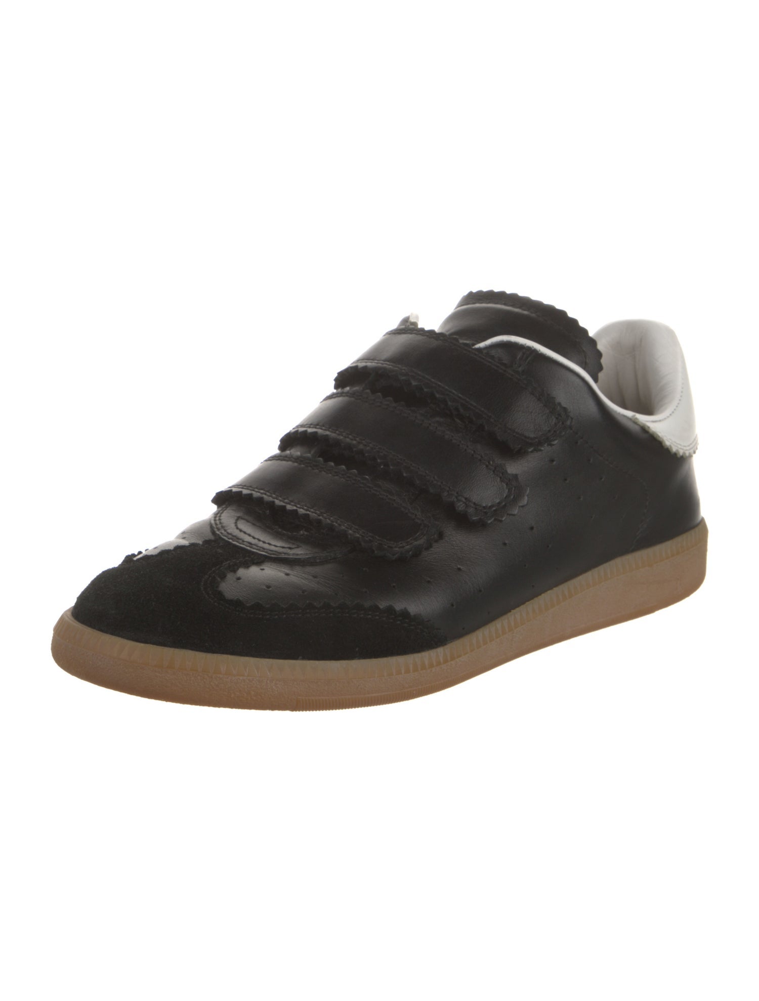 Isabel Marant Leather Colorblock Pattern Sneakers