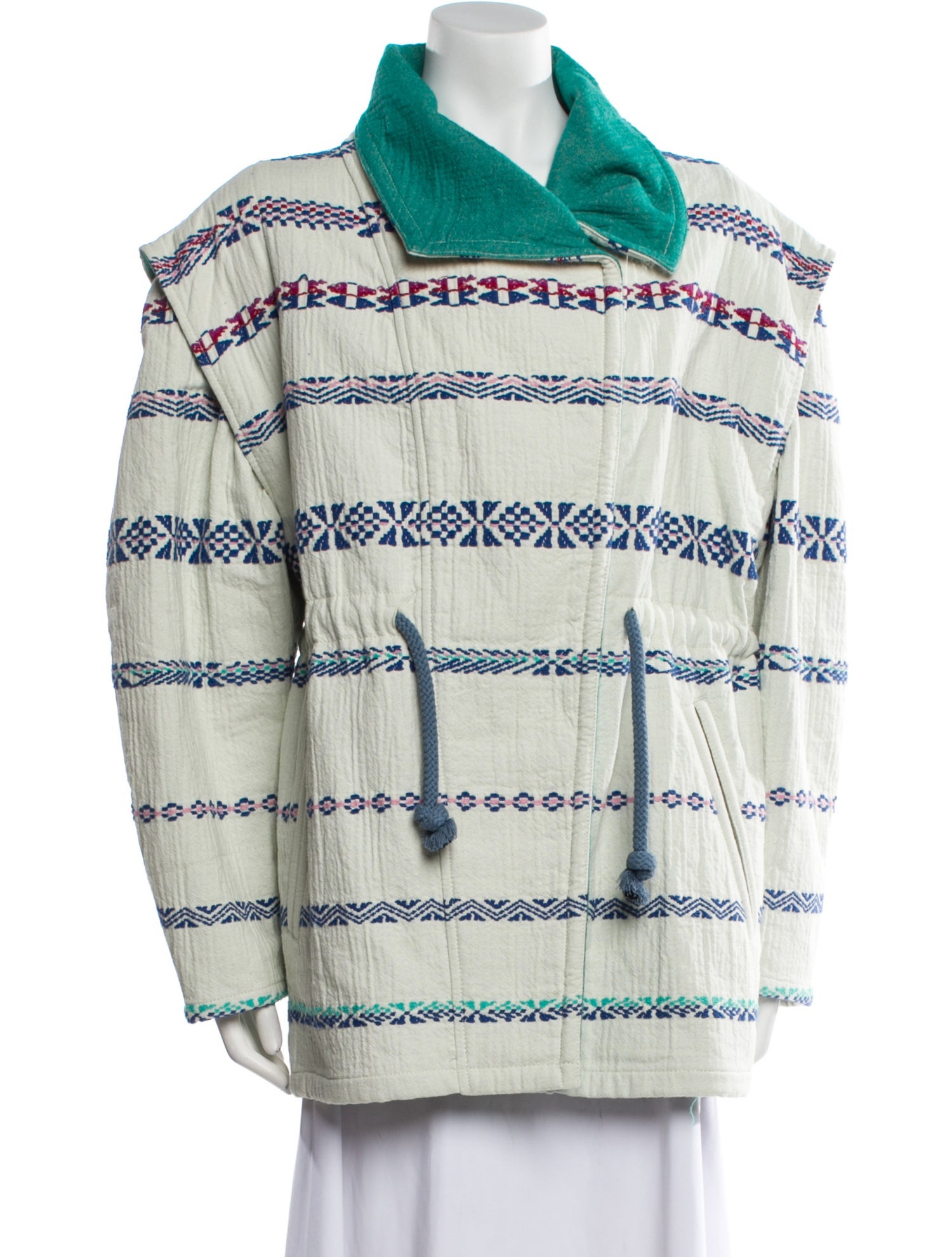 Isabel Marant Striped Faux Fur Coat