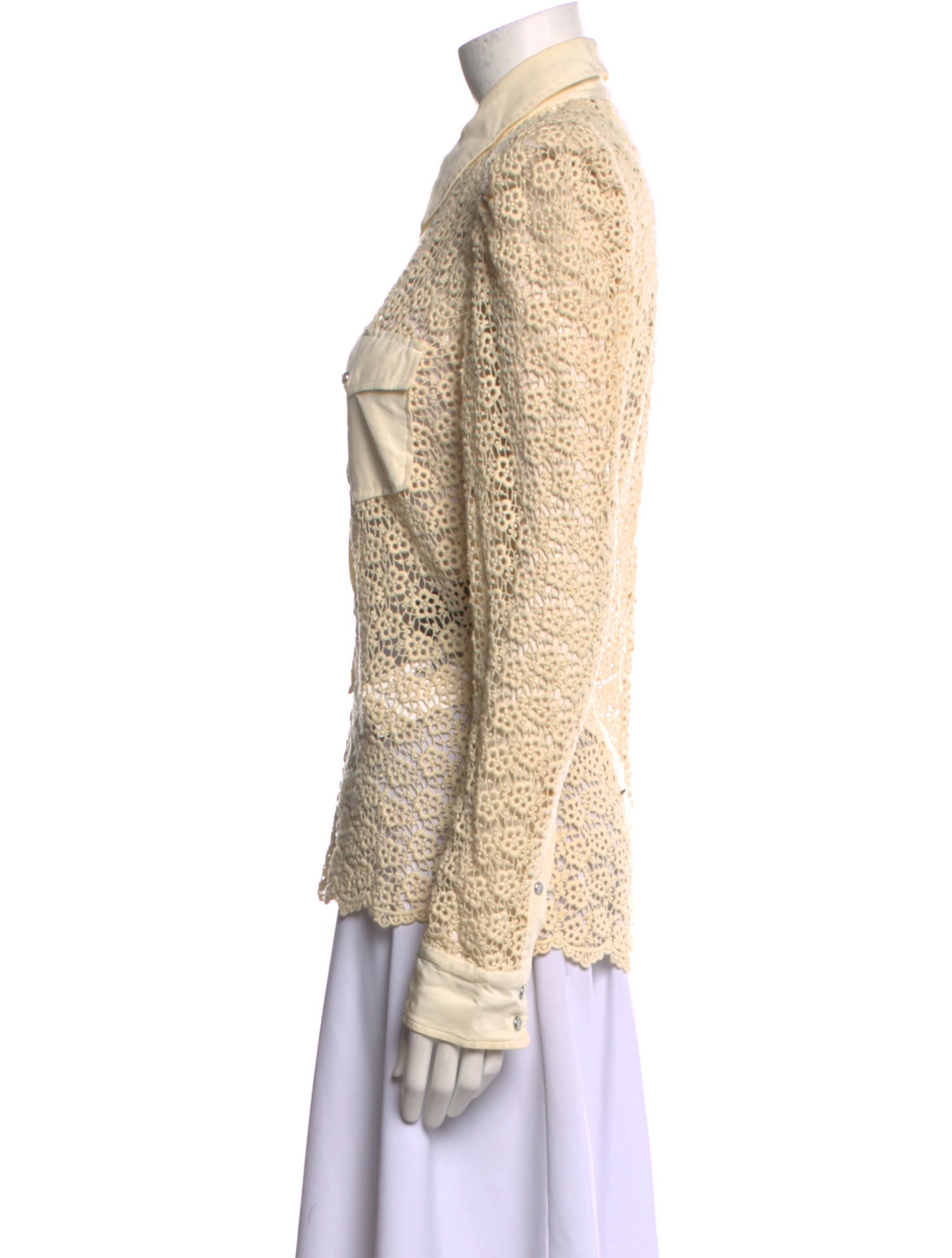 Isabel Marant Lace Pattern Long Sleeve Button-Up Top