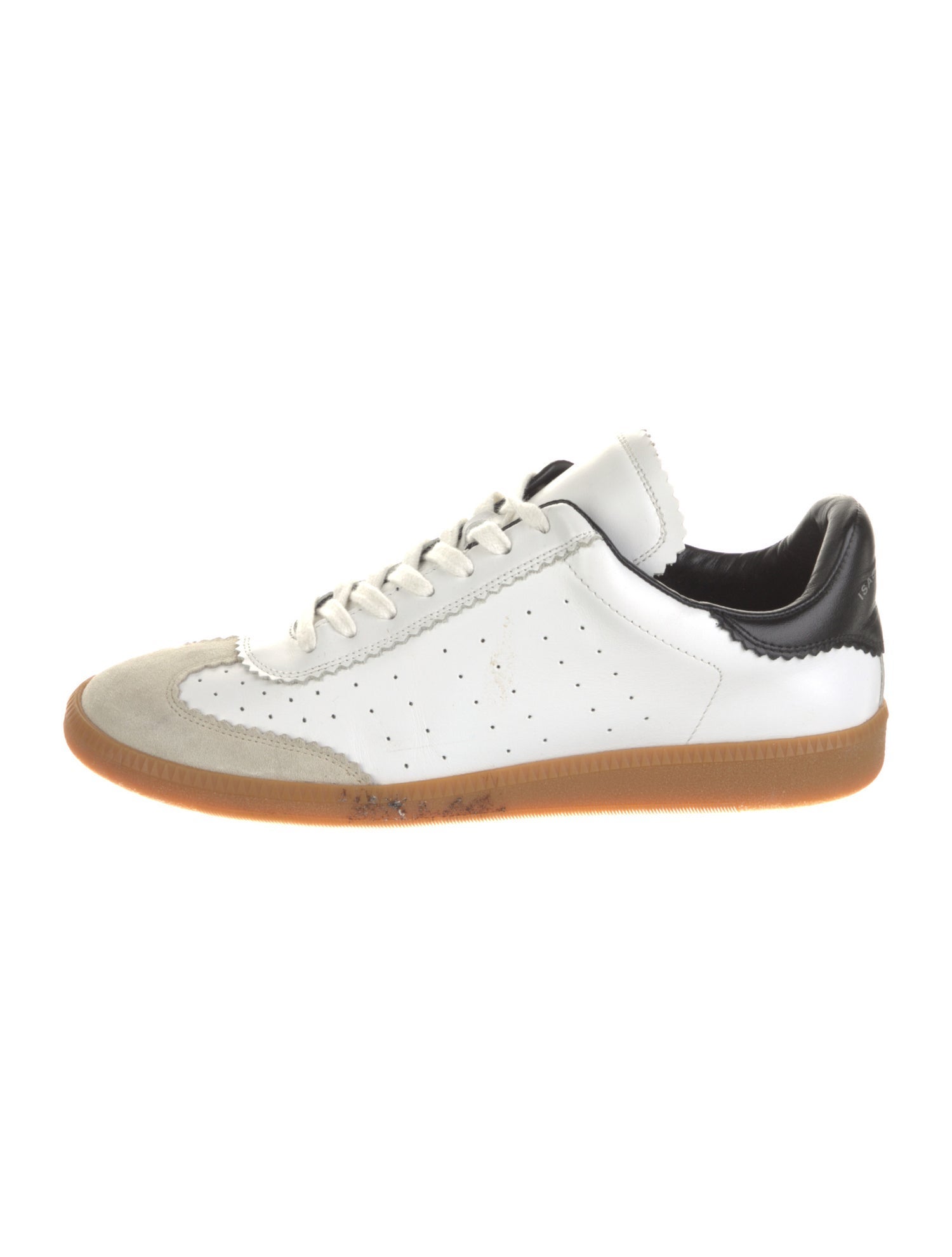Isabel Marant Leather Scalloped Accent Sneakers