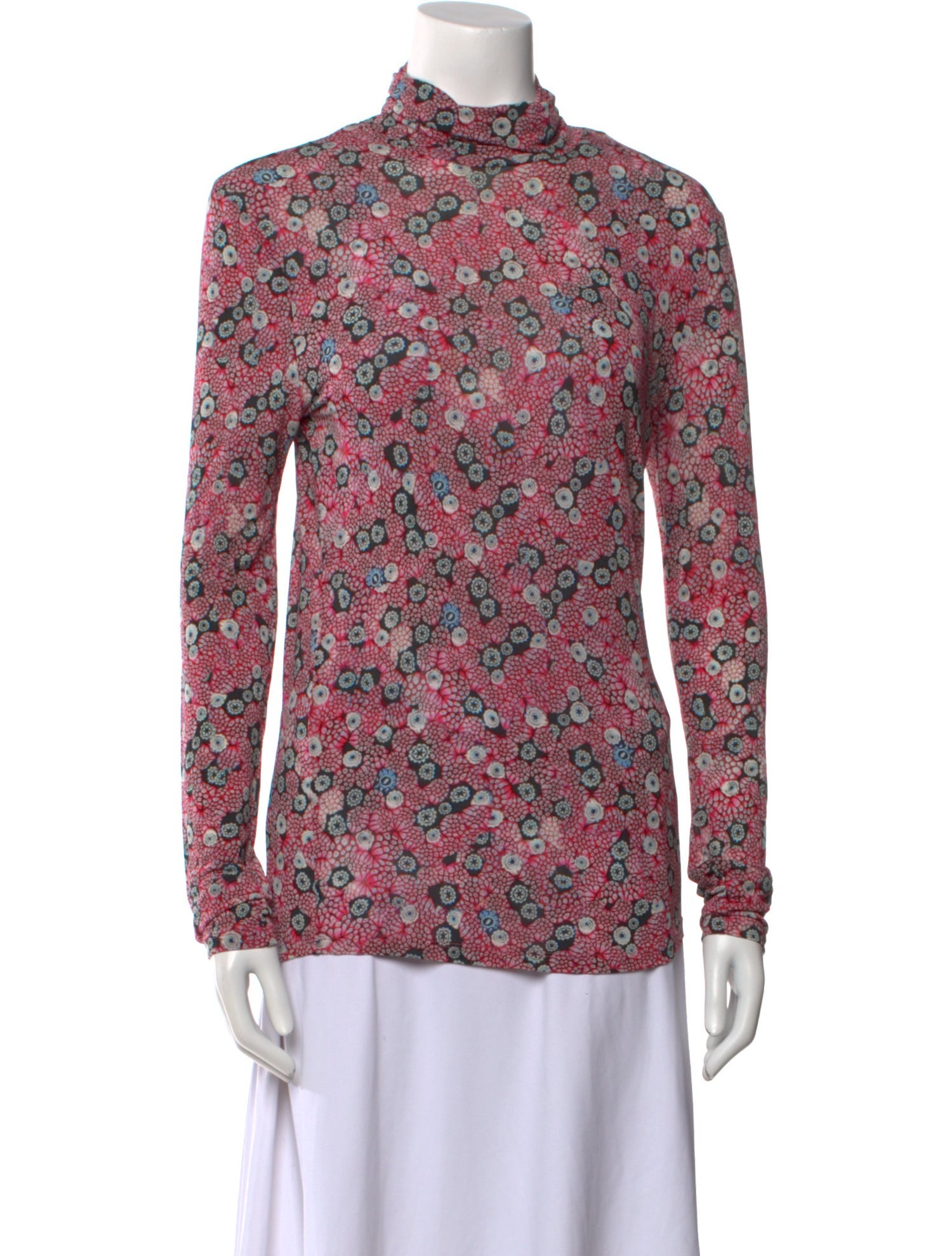 Isabel Marant Floral Print Mock Neck Blouse