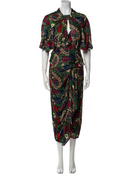 Isabel Marant Floral Print Keyhole Accent Skirt Set