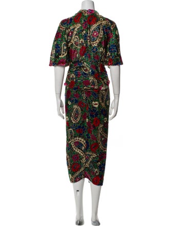 Isabel Marant Floral Print Keyhole Accent Skirt Set