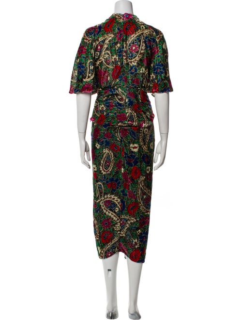 Isabel Marant Floral Print Keyhole Accent Skirt Set