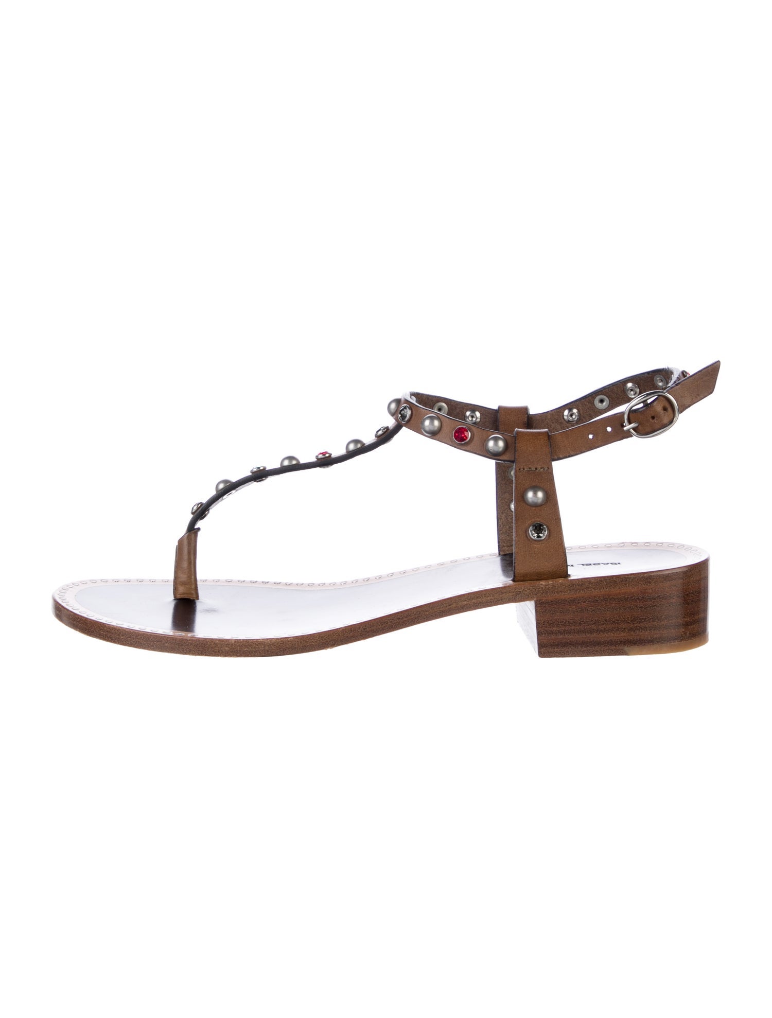 Isabel Marant Leather Crystal Embellishments Flats