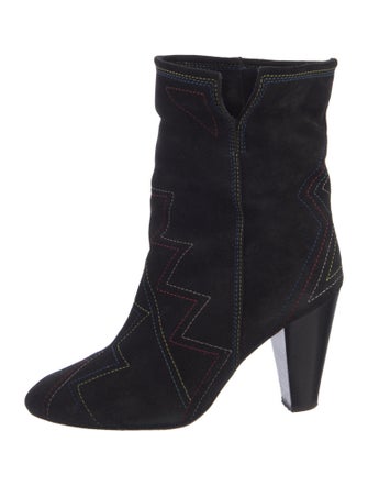 Isabel Marant Suede Embroidered Accent Boots