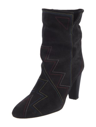Isabel Marant Suede Embroidered Accent Boots