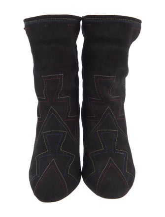Isabel Marant Suede Embroidered Accent Boots