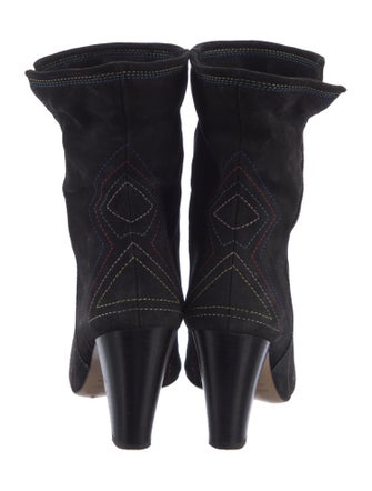 Isabel Marant Suede Embroidered Accent Boots