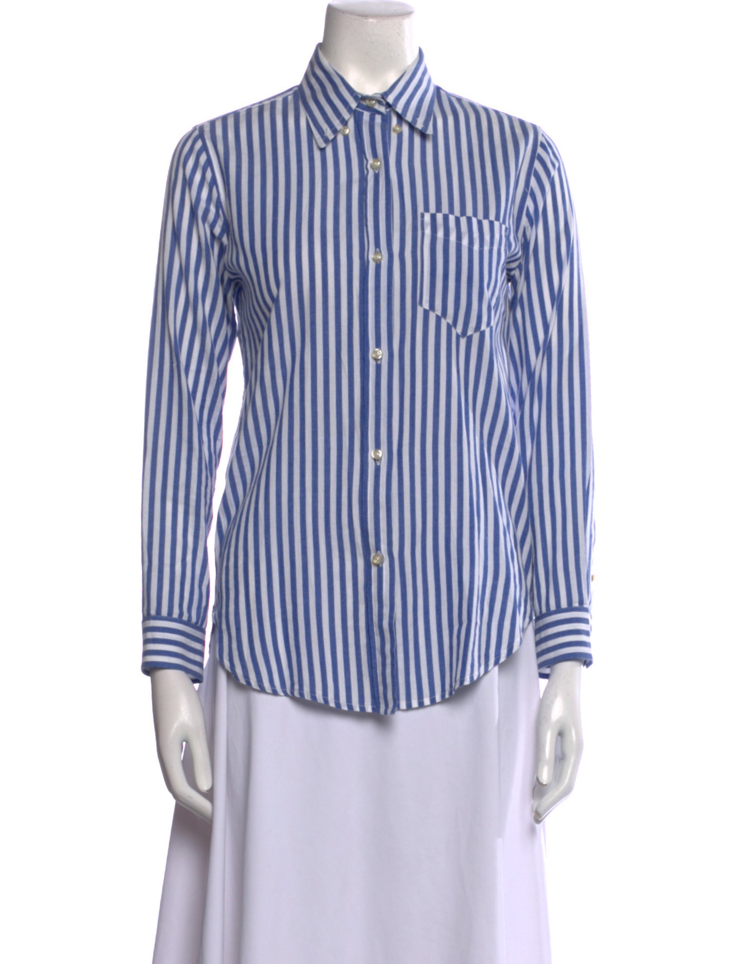 Isabel Marant Striped Long Sleeve Button-Up Top