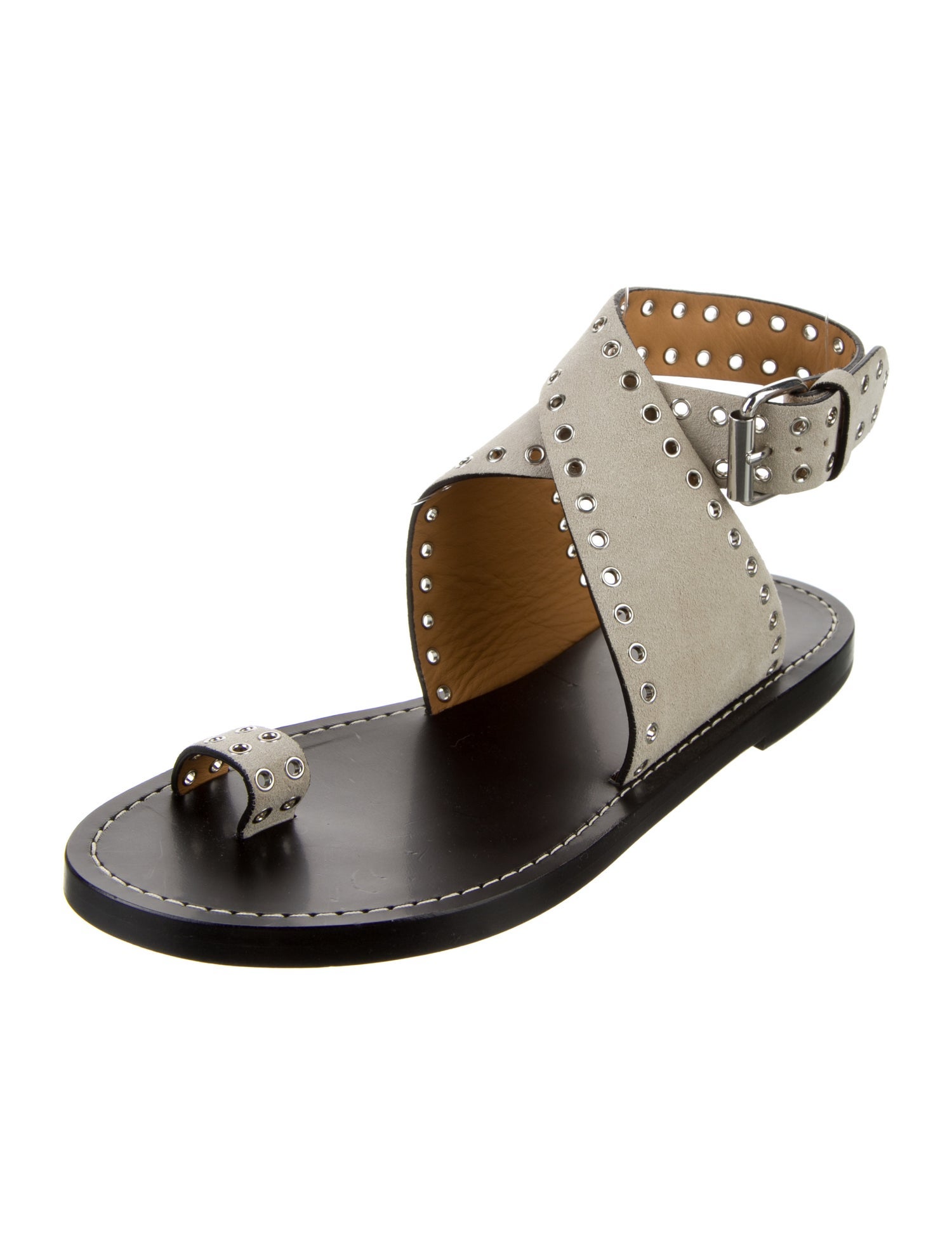 Isabel Marant Suede Lasercut Accents Gladiator Sandals