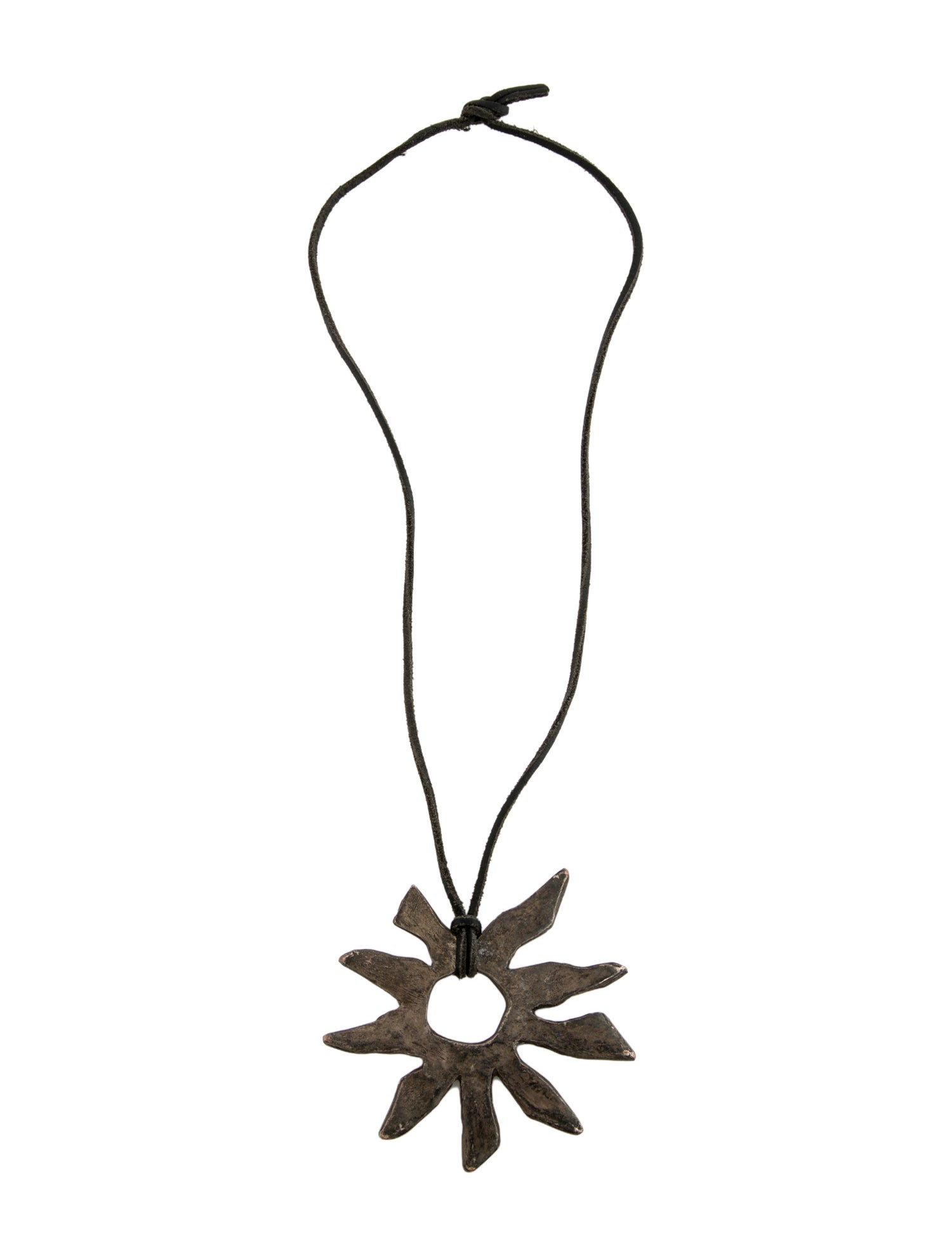 Isabel Marant Vintage Leather Sun Pendant Necklace