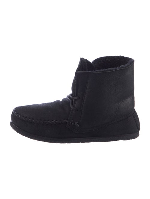 Isabel Marant Suede Fur Trim Lace-Up Boots