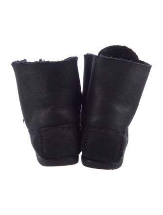 Isabel Marant Suede Fur Trim Lace-Up Boots