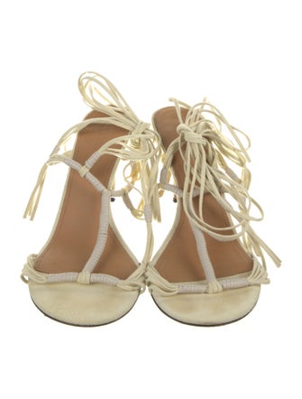 Isabel Marant Suede Leather Trim Embellishment T-Strap Sandals