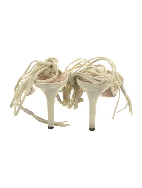 Isabel Marant Suede Leather Trim Embellishment T-Strap Sandals