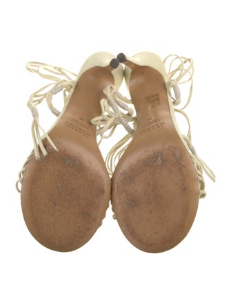 Isabel Marant Suede Leather Trim Embellishment T-Strap Sandals