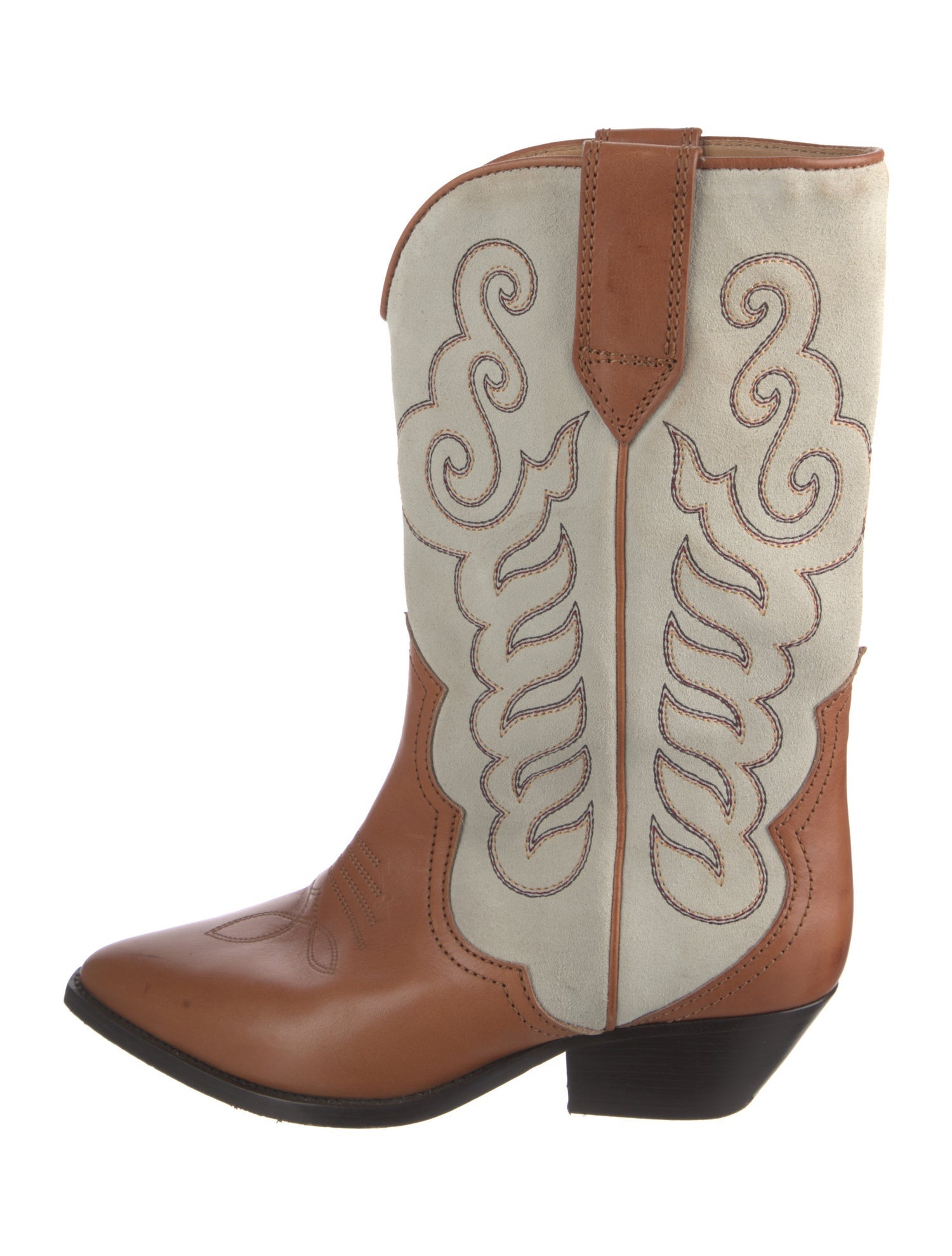 Isabel Marant Leather Patterned Western Boots