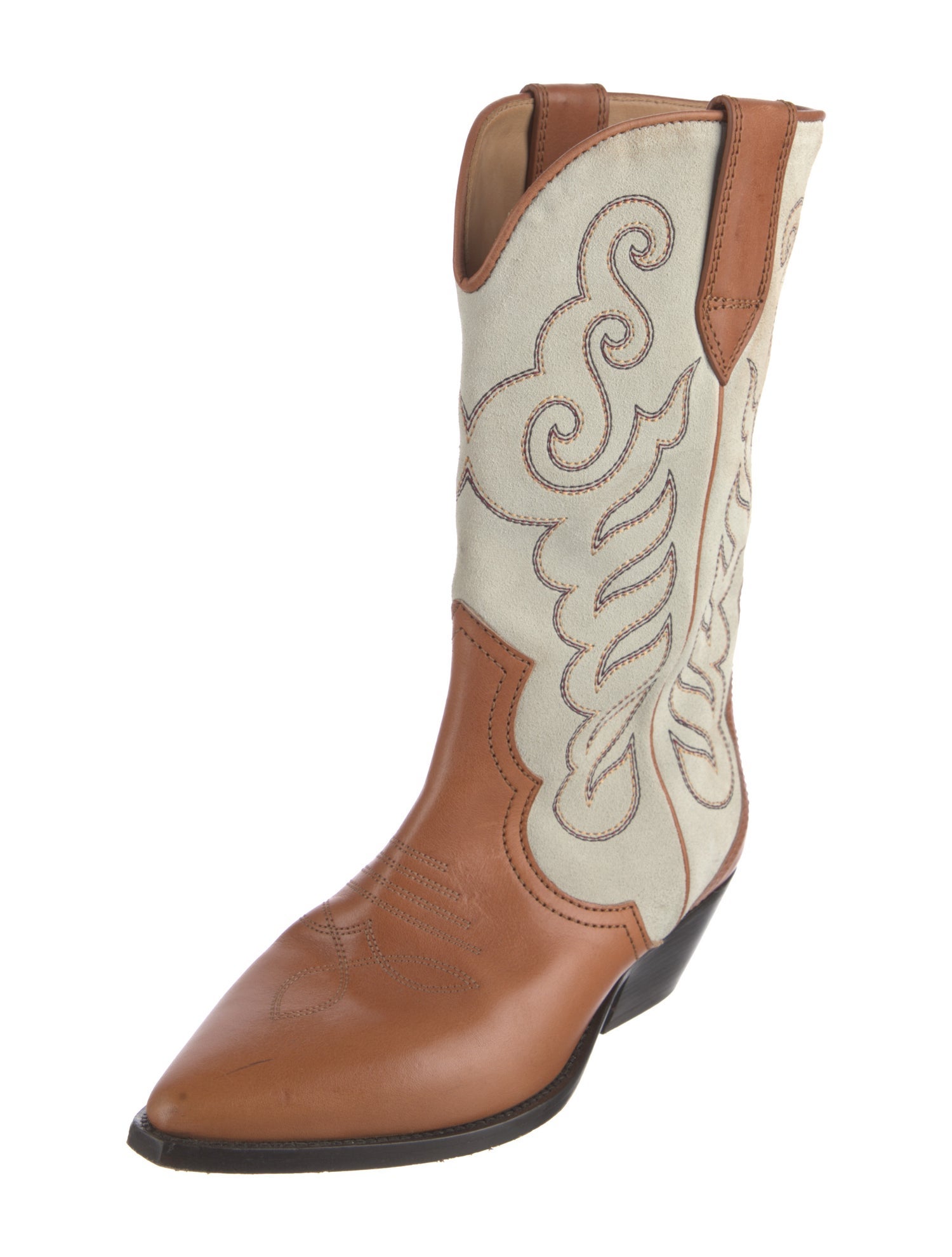 Isabel Marant Leather Patterned Western Boots
