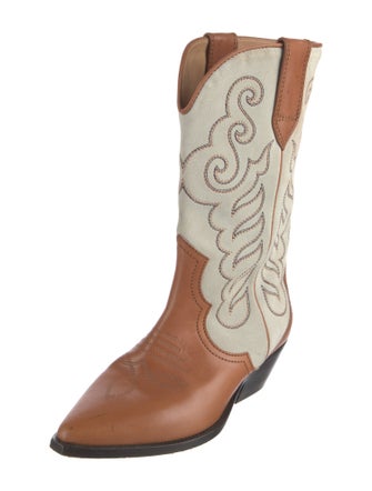 Isabel Marant Leather Patterned Western Boots