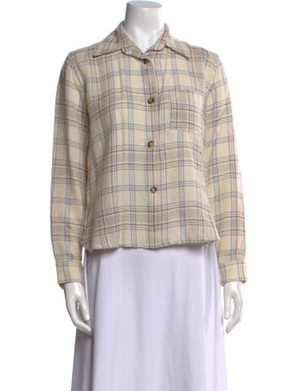 Isabel Marant Plaid Print Long Sleeve Button-Up Top