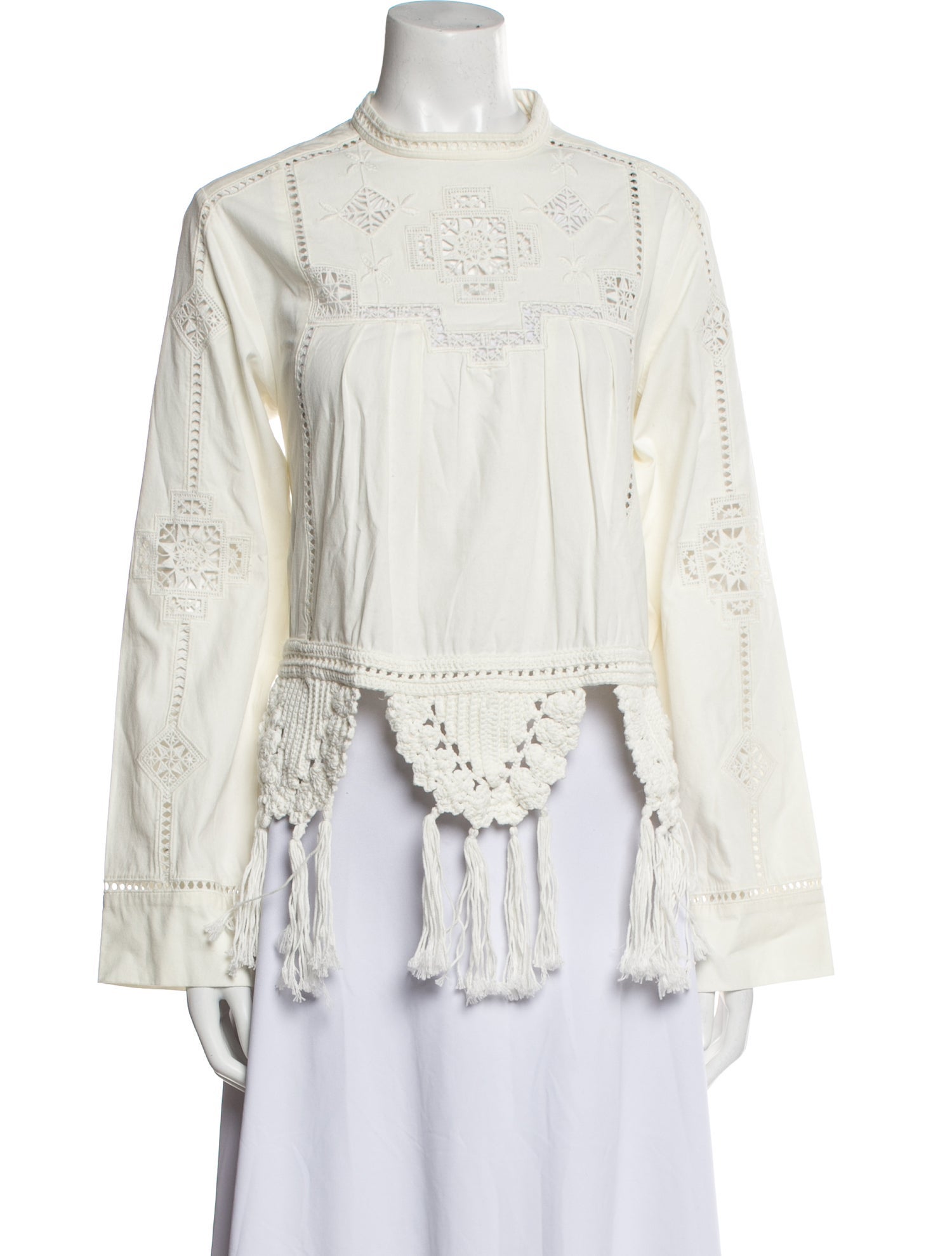 Isabel Marant Mock Neck Long Sleeve Blouse