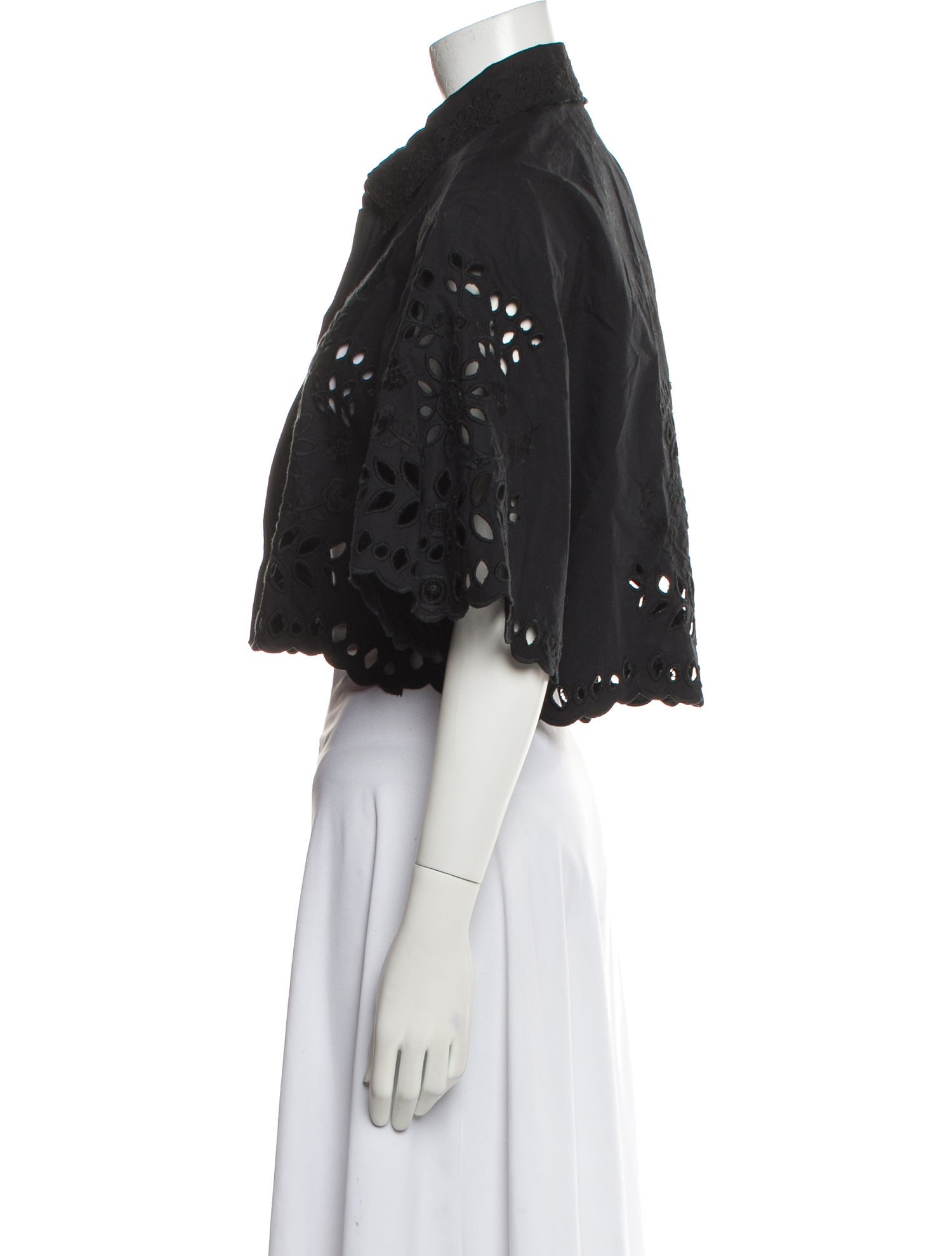 Isabel Marant Lace Pattern Short Sleeve Crop Top